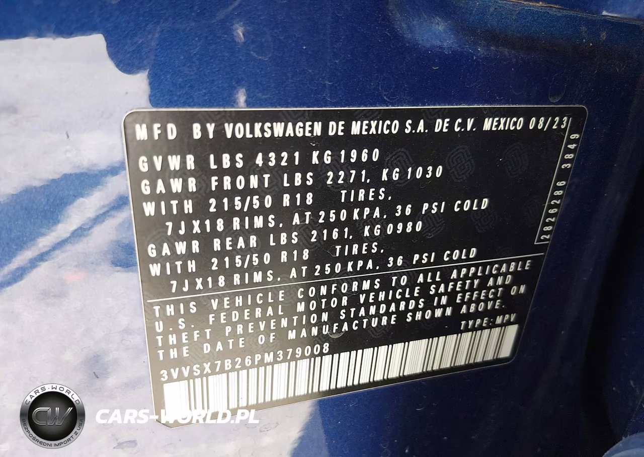 2023 Volkswagen Taos 1.5T Se VIN:3VVSX7B26PM379008 - 9
