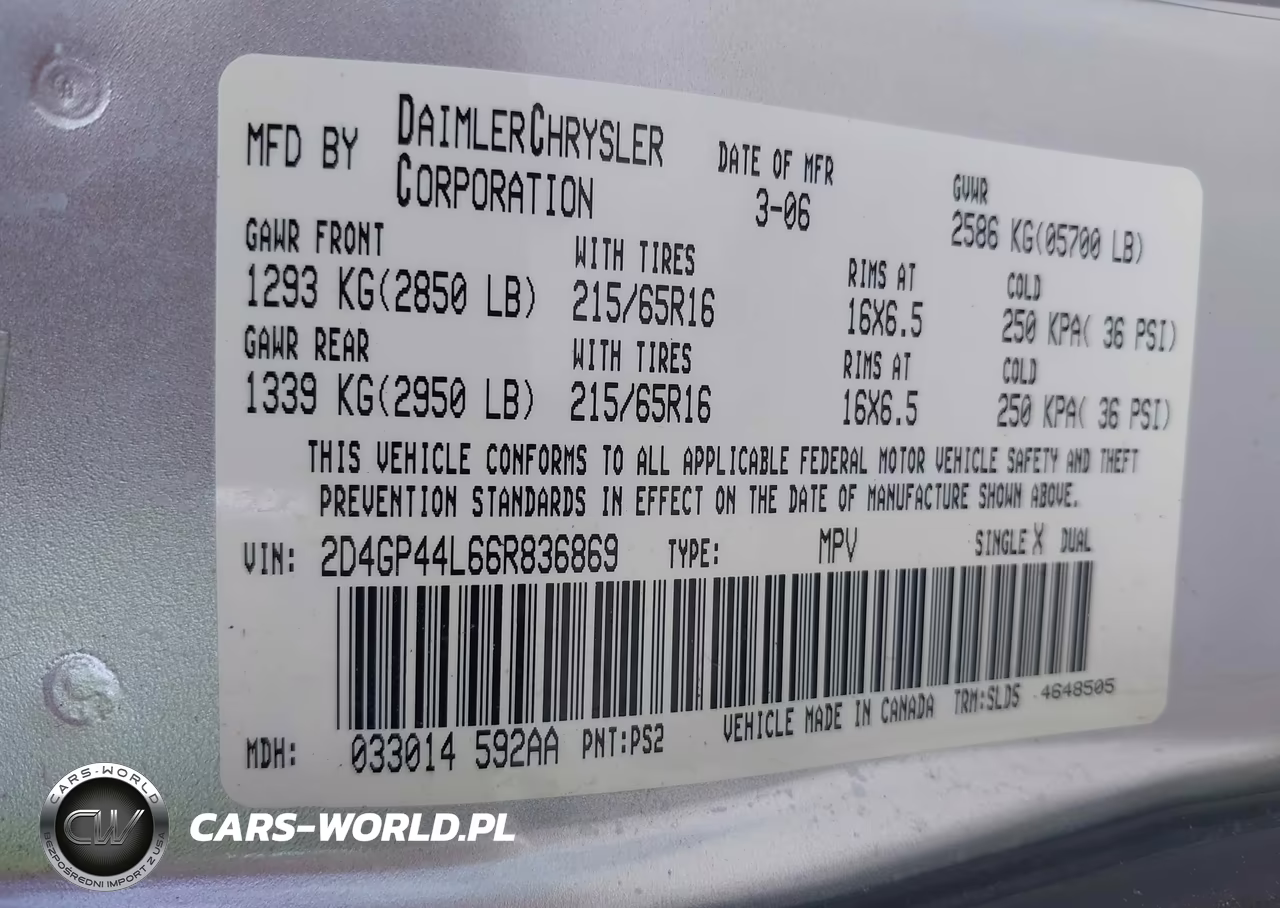 2006 Dodge Grand Caravan Sxt VIN:2D4GP44L66R836869 - 9