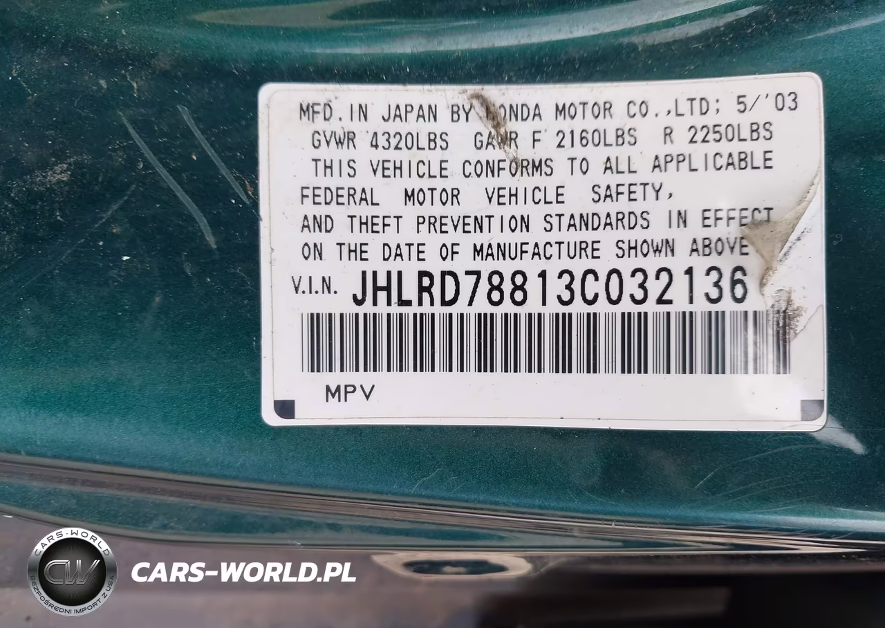 2003 Honda Cr-V Ex VIN:JHLRD78813C032136 - 9
