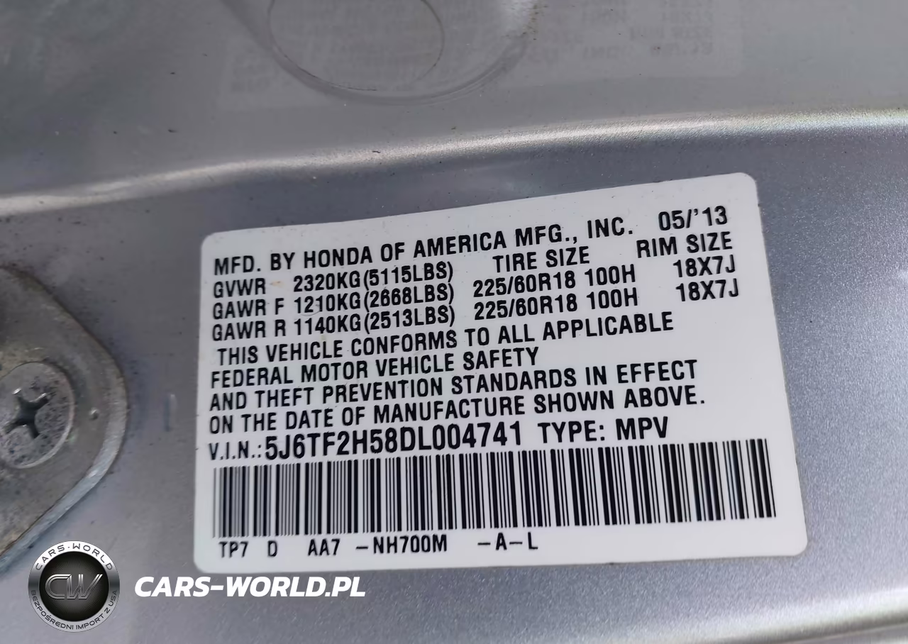 2013 Honda Crosstour Ex-L V6 VIN:5J6TF2H58DL004741 - 9