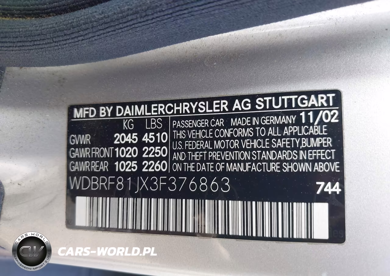 2003 Mercedes-Benz C 240 4Matic VIN:WDBRF81JX3F376863 - 9
