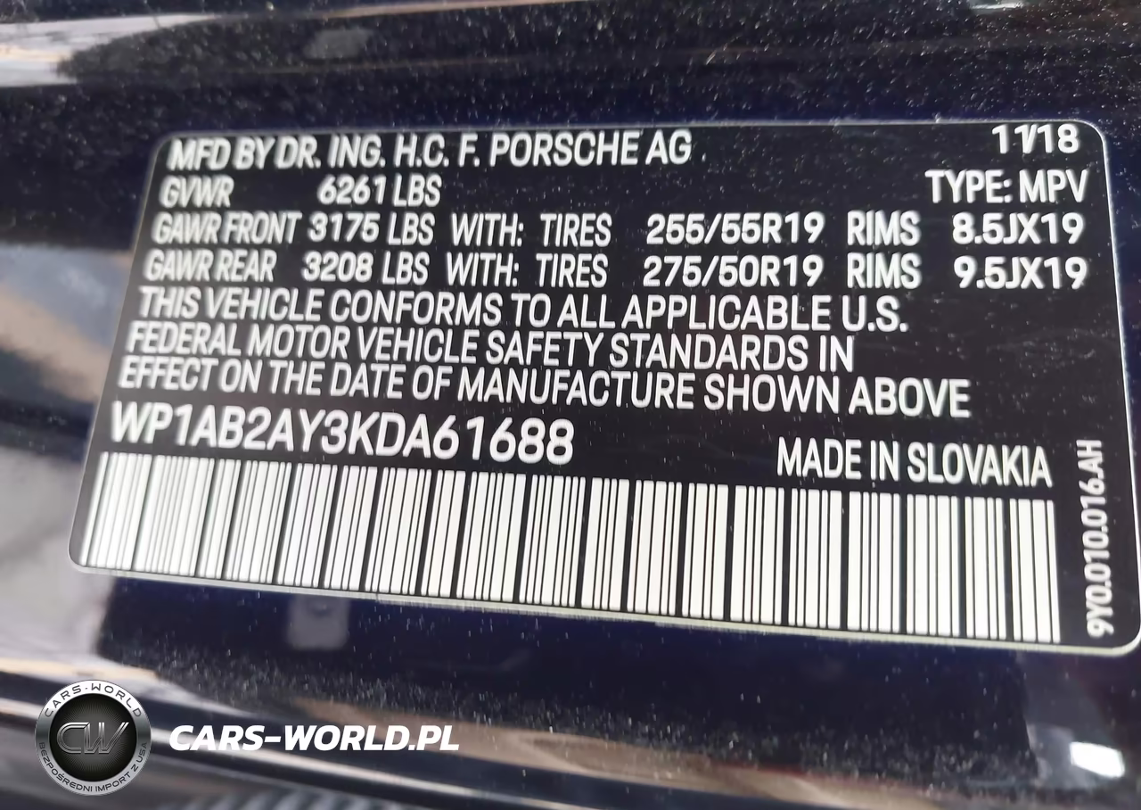 2019 Porsche Cayenne S VIN:WP1AB2AY3KDA61688 - 9