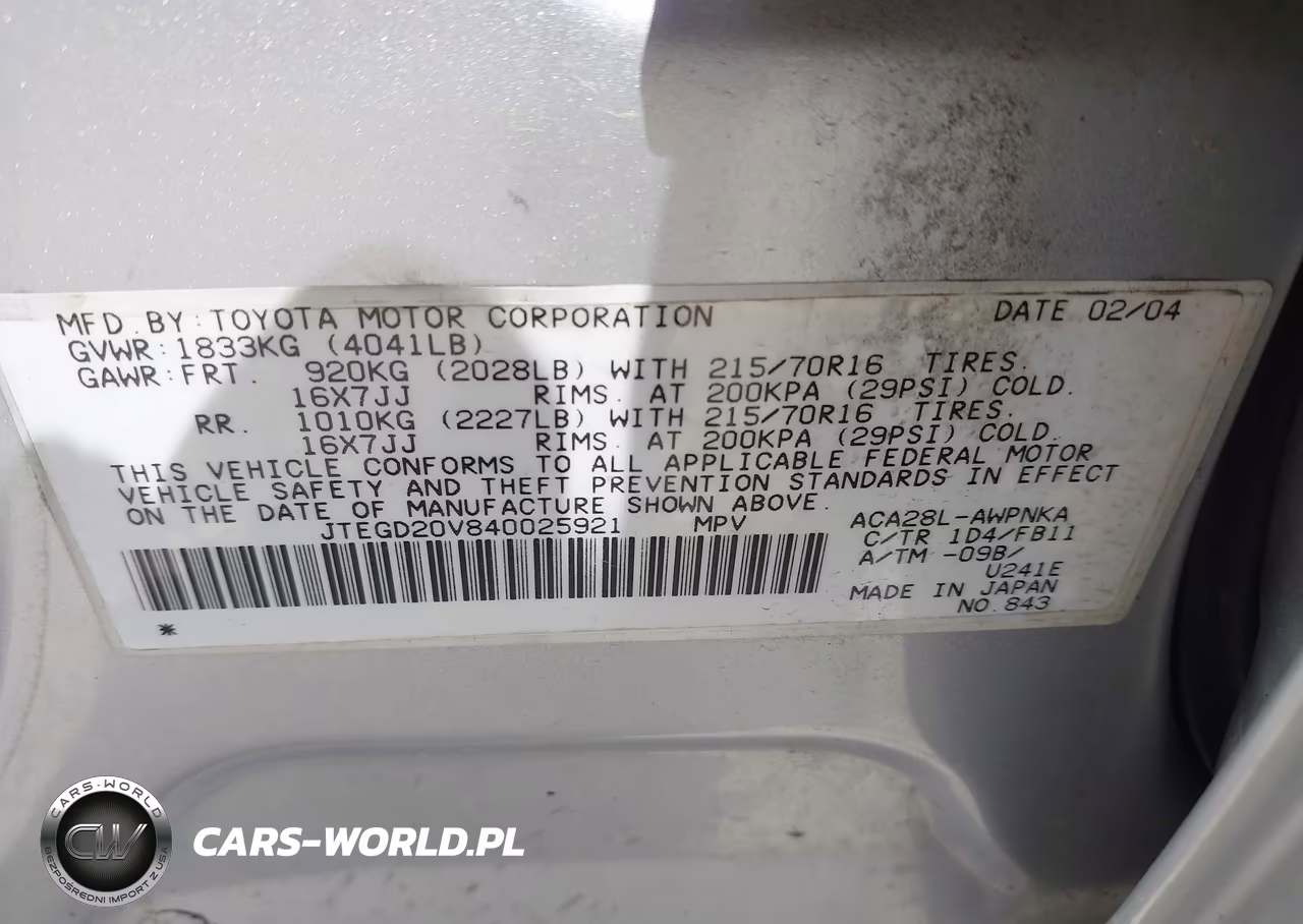 2004 Toyota Rav4 VIN:JTEGD20V840025921 - 9