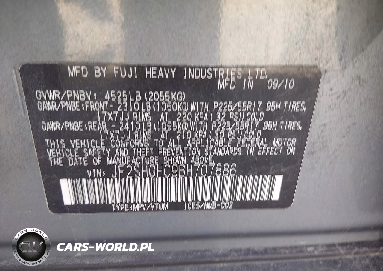 2011 Subaru Forester 2.5Xt Touring VIN:JF2SHGHC9BH707886 - 9