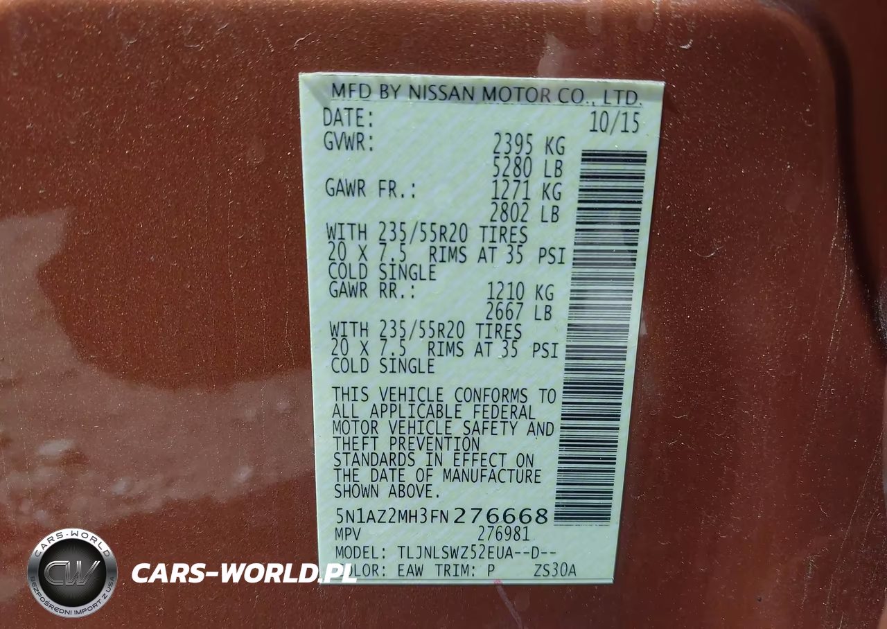 2015 Nissan Murano Platinum VIN:5N1AZ2MH3FN276668 - 9