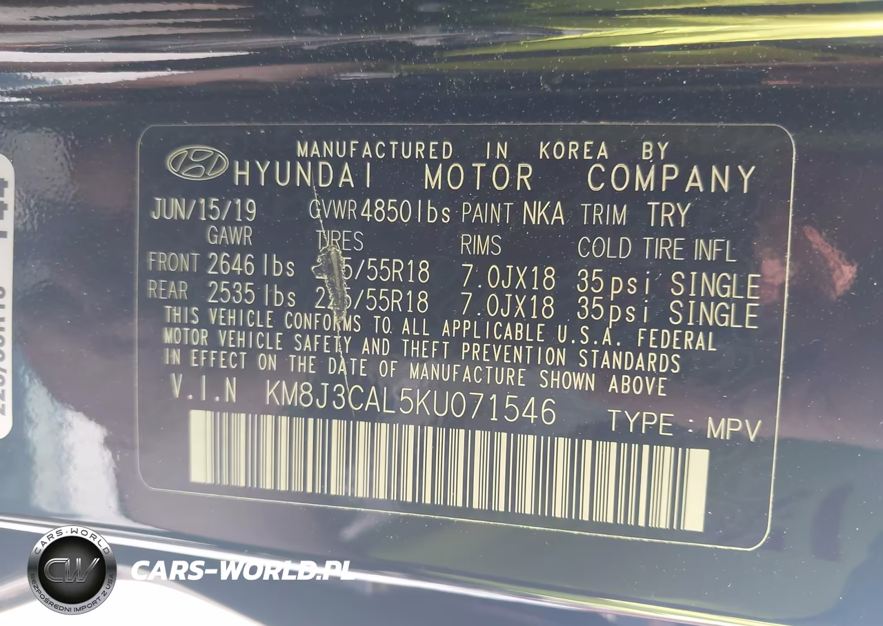 2019 Hyundai Tucson Sel VIN:KM8J3CAL5KU071546 - 9