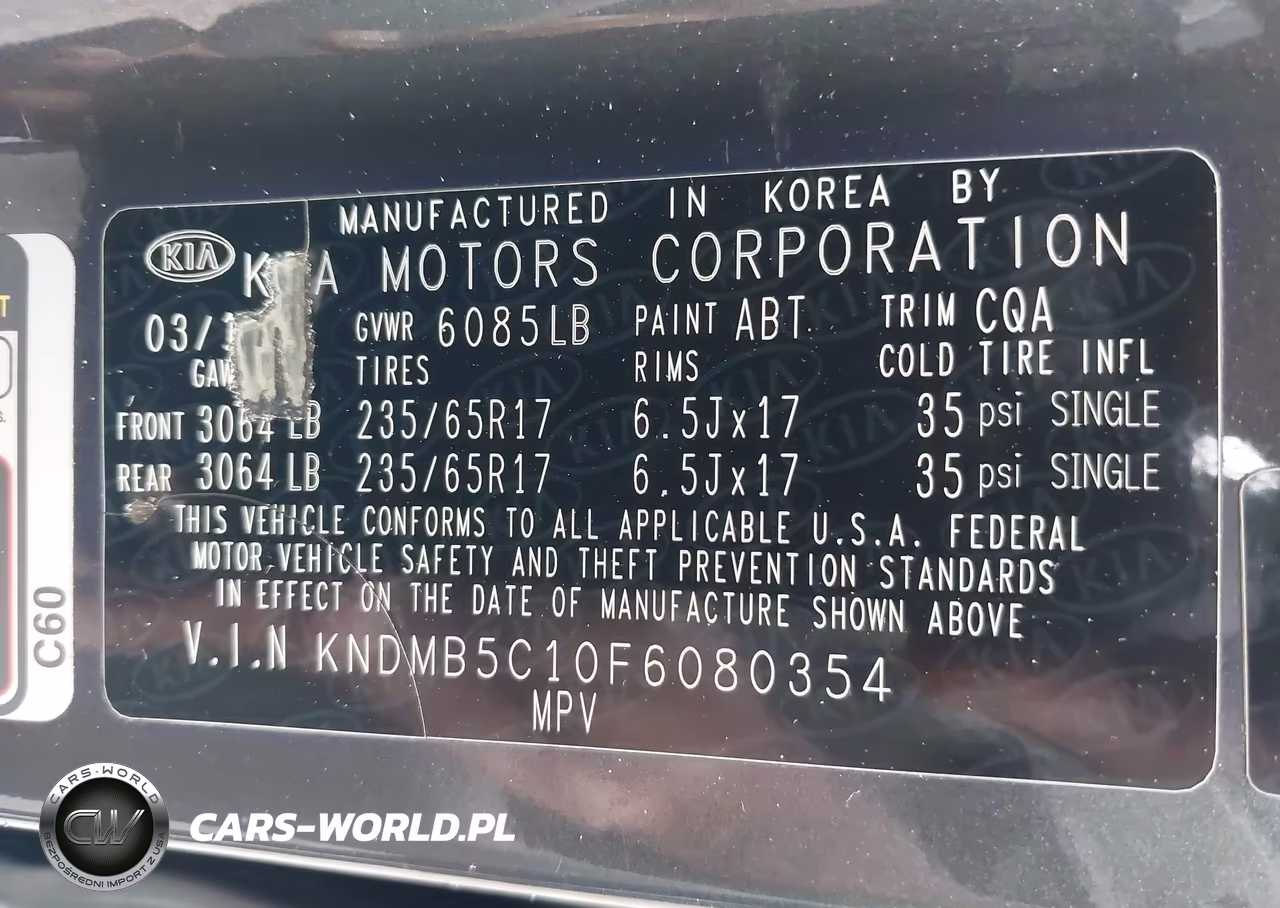 2015 Kia Sedona Lx VIN:KNDMB5C10F6080354 - 9