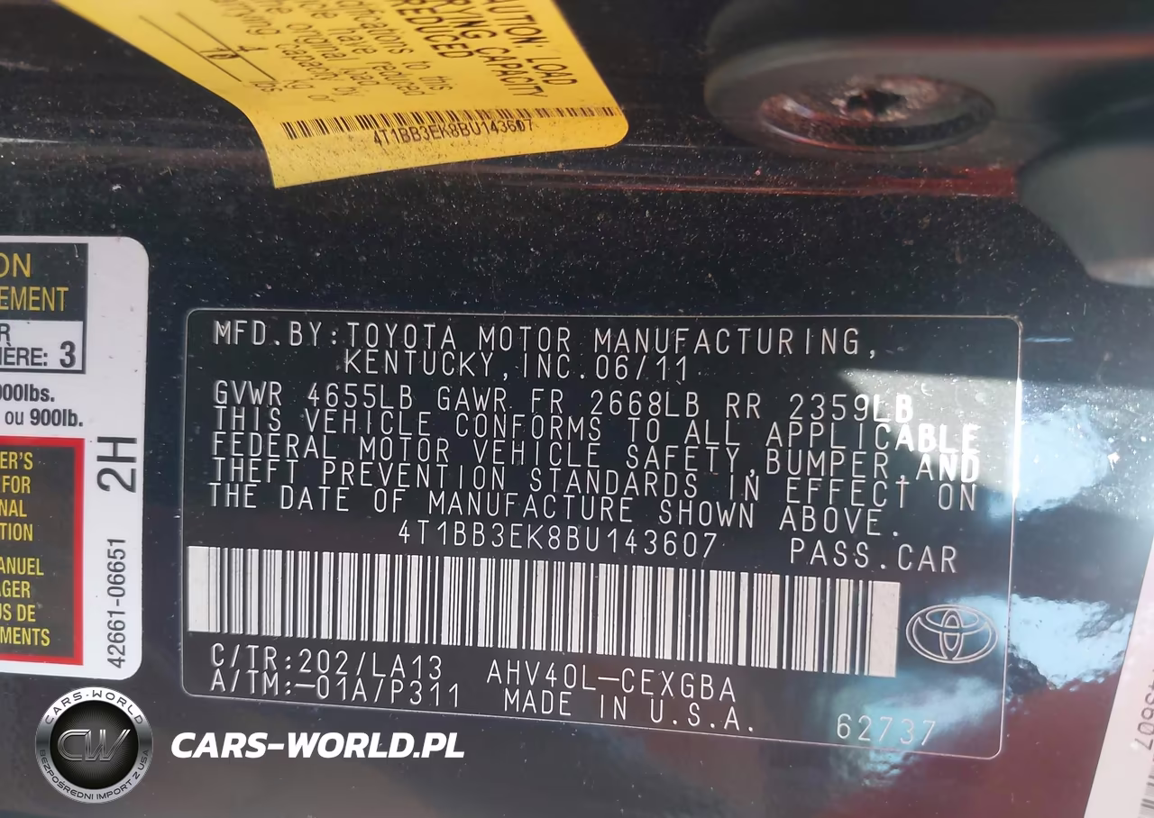 2011 Toyota Camry Hybrid VIN:4T1BB3EK8BU143607 - 9