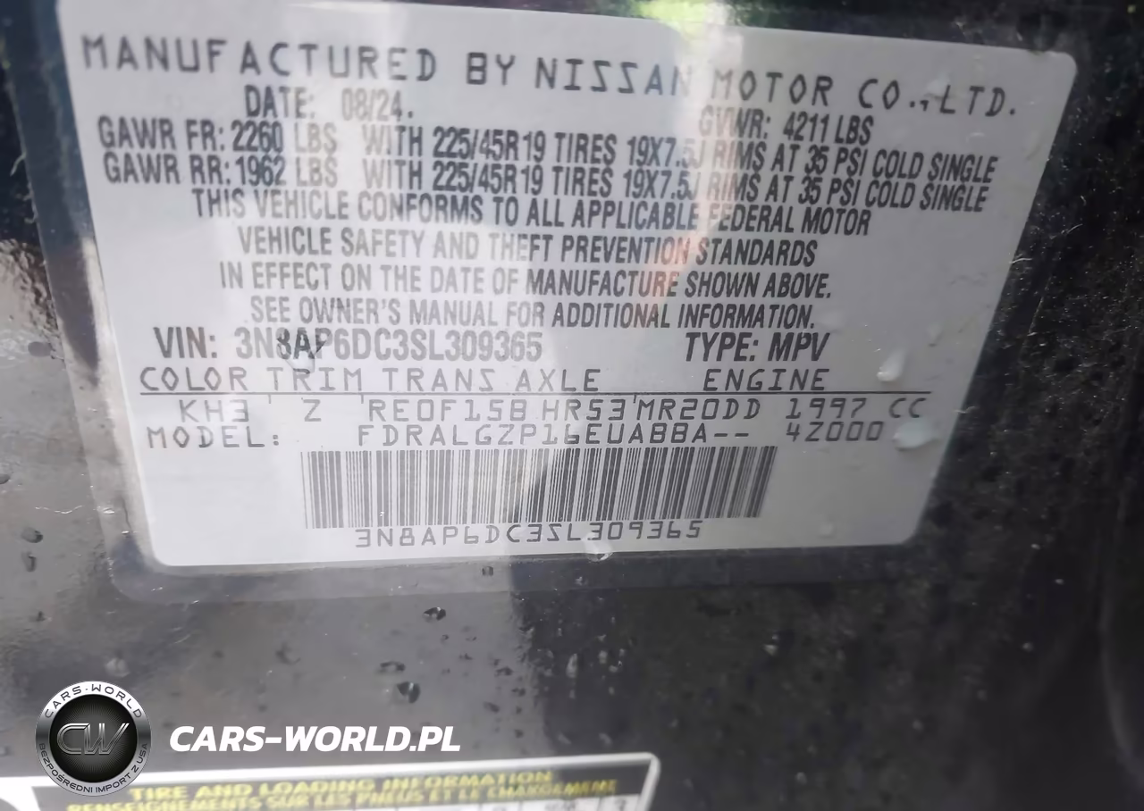 2025 Nissan Kicks Sr Fwd VIN:3N8AP6DC3SL309365 - 9