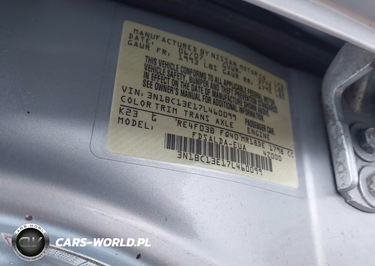 2007 Nissan Versa 1.8S VIN:3N1BC13E17L460099 - 9