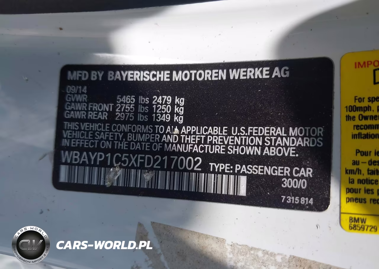 2015 BMW 650I xDrive VIN:WBAYP1C5XFD217002 - 9