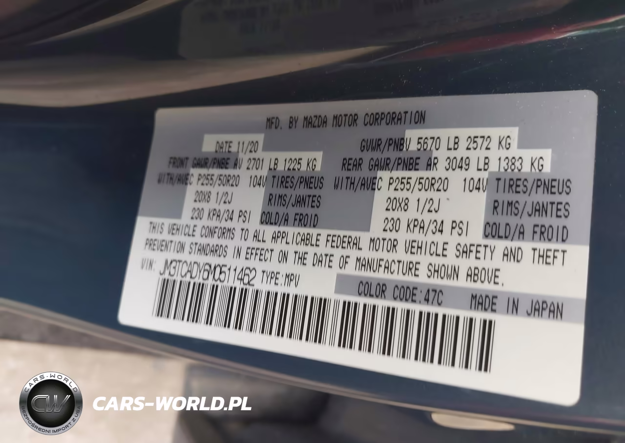 2021 Mazda Cx-9 Carbon Edition VIN:JM3TCADY6M0511462 - 9
