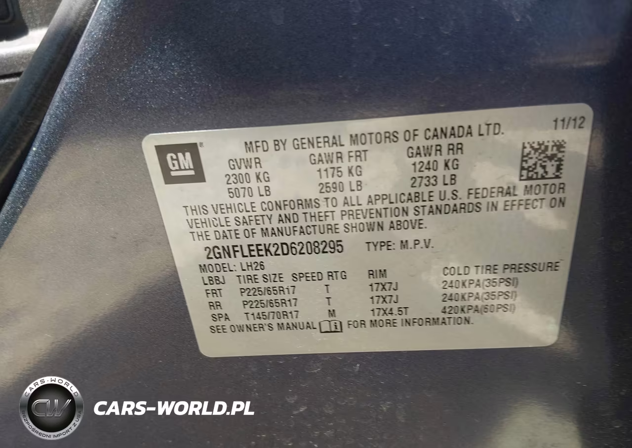 2013 Chevrolet Equinox Lt VIN:2GNFLEEK2D6208295 - 9