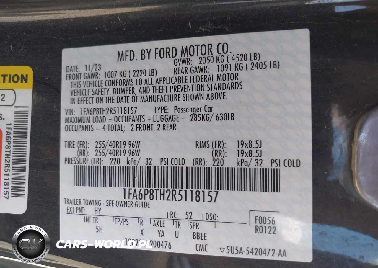 2024 Ford Mustang Ecoboost Premium Fastback VIN:1FA6P8TH2R5118157 - 9