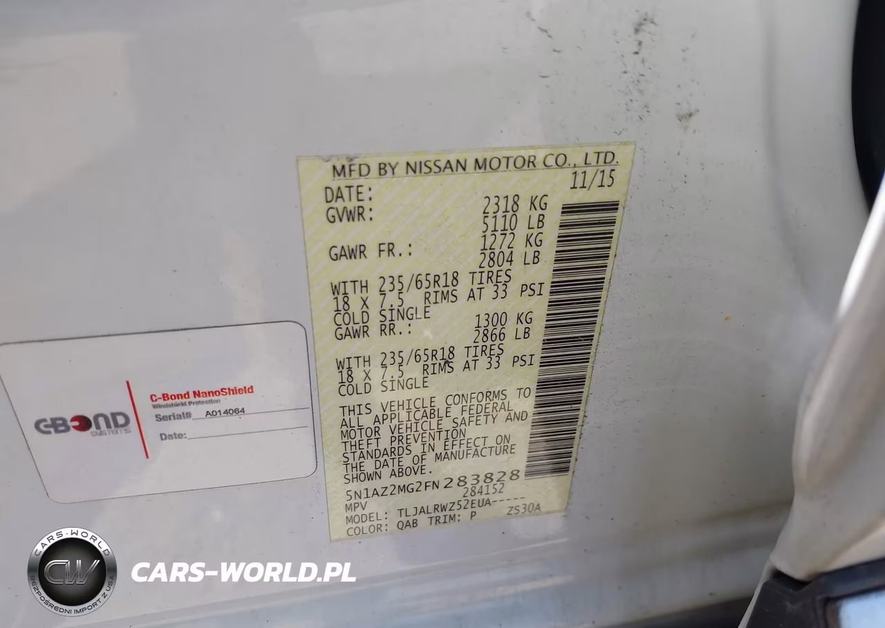 2015 Nissan Murano Sl VIN:5N1AZ2MG2FN283828 - 9