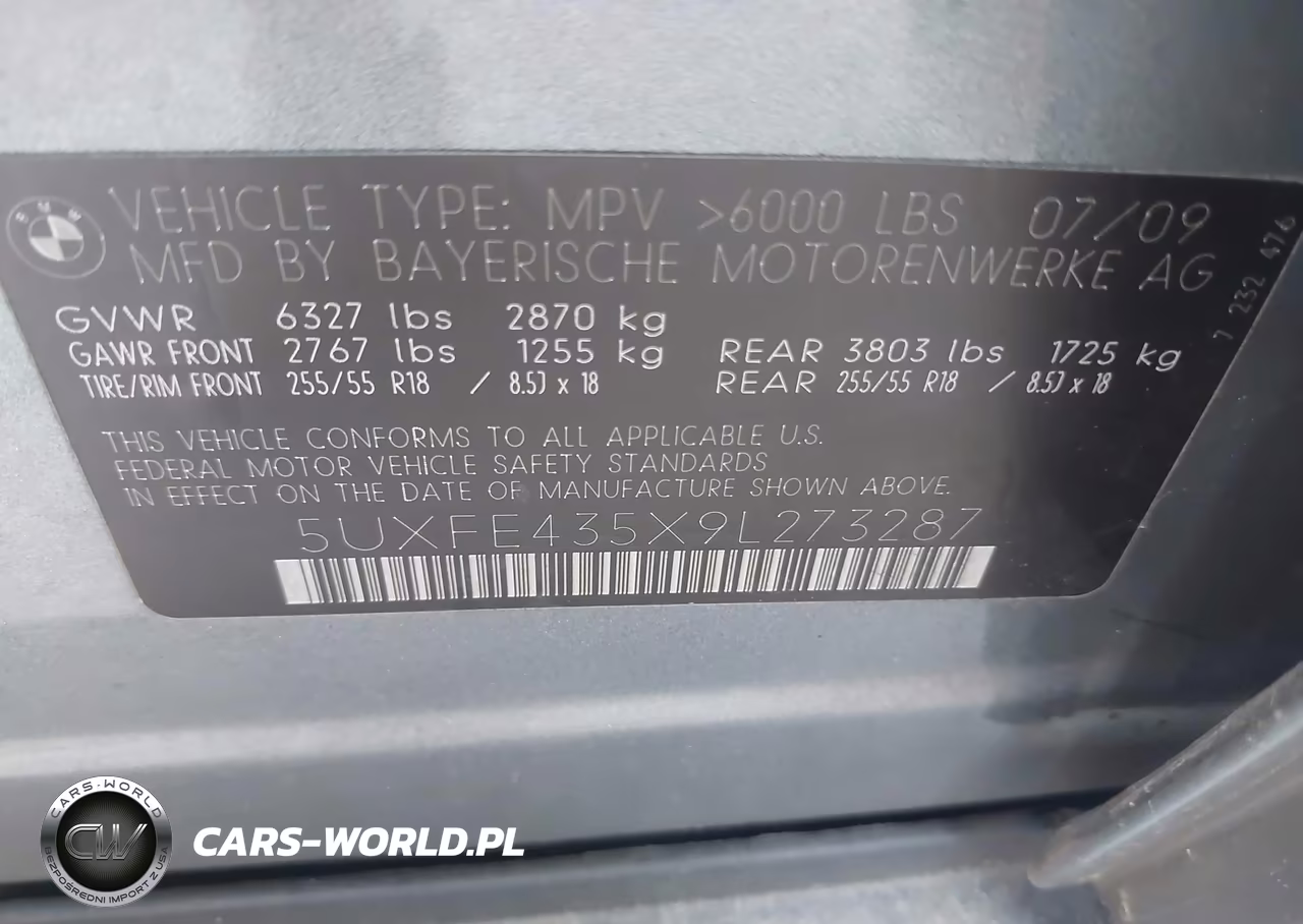 2009 BMW X5 xDrive30I VIN:5UXFE435X9L273287 - 9