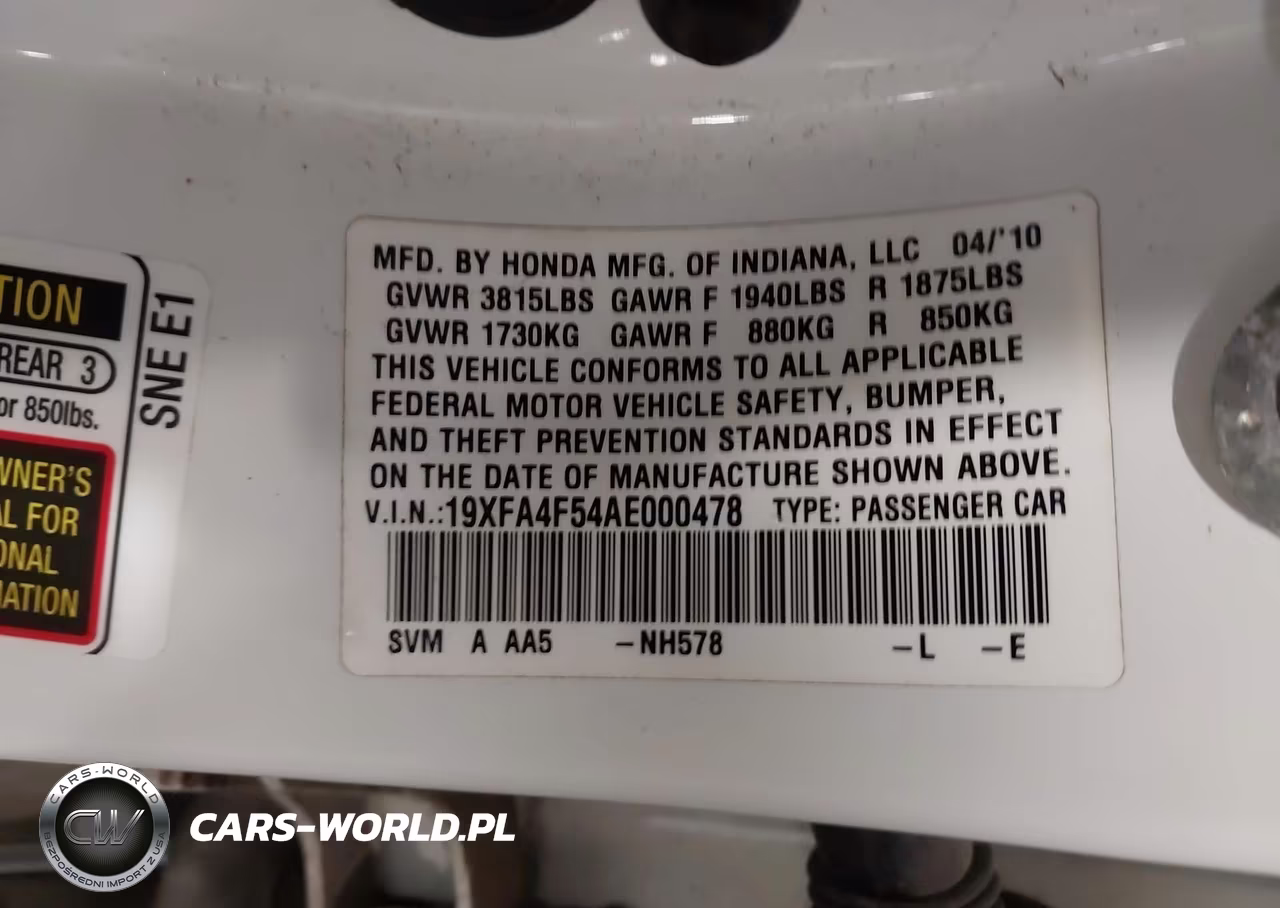 2010 Honda Civic Gx VIN:19XFA4F54AE000478 - 9
