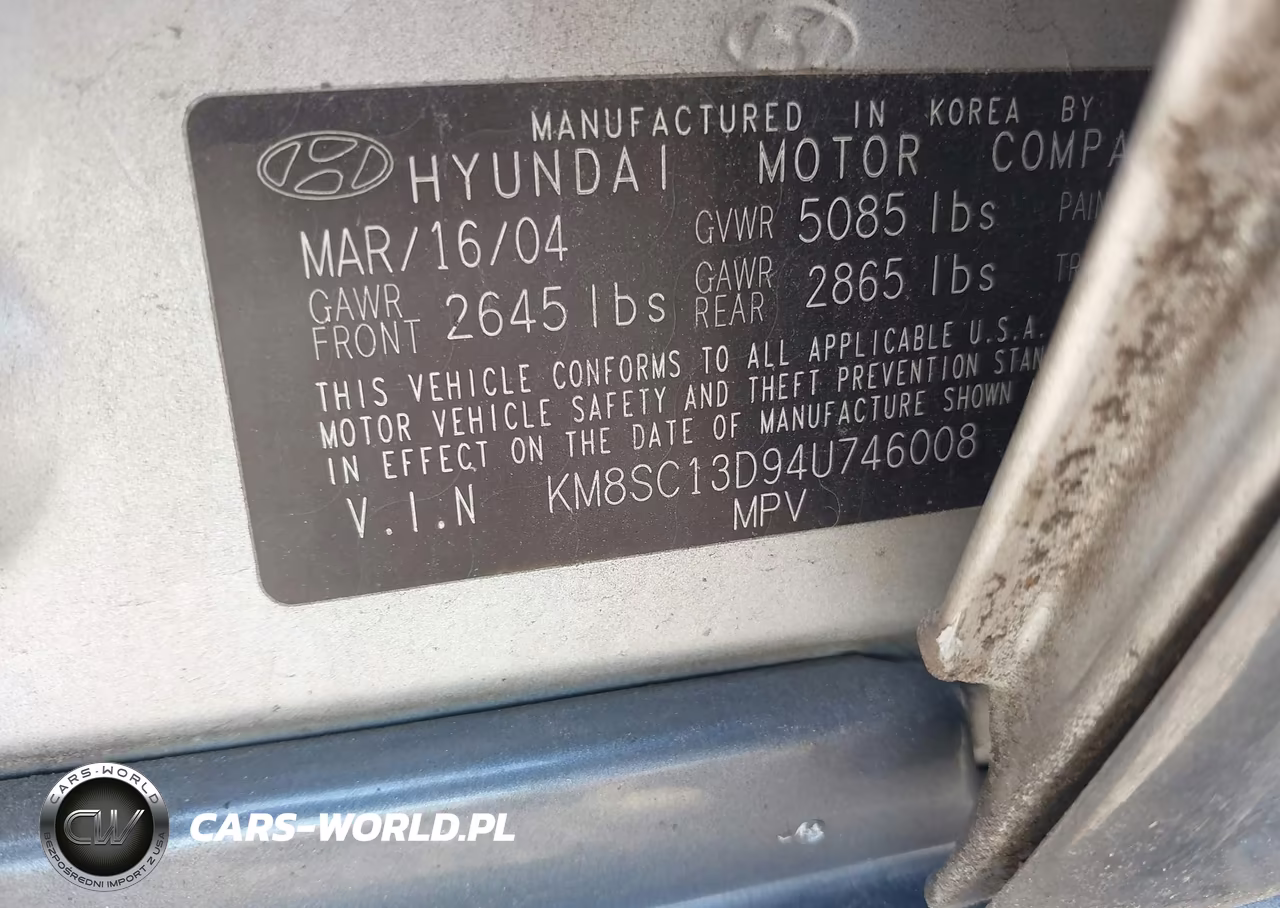 2004 Hyundai Santa Fe Gls VIN:KM8SC13D94U746008 - 9
