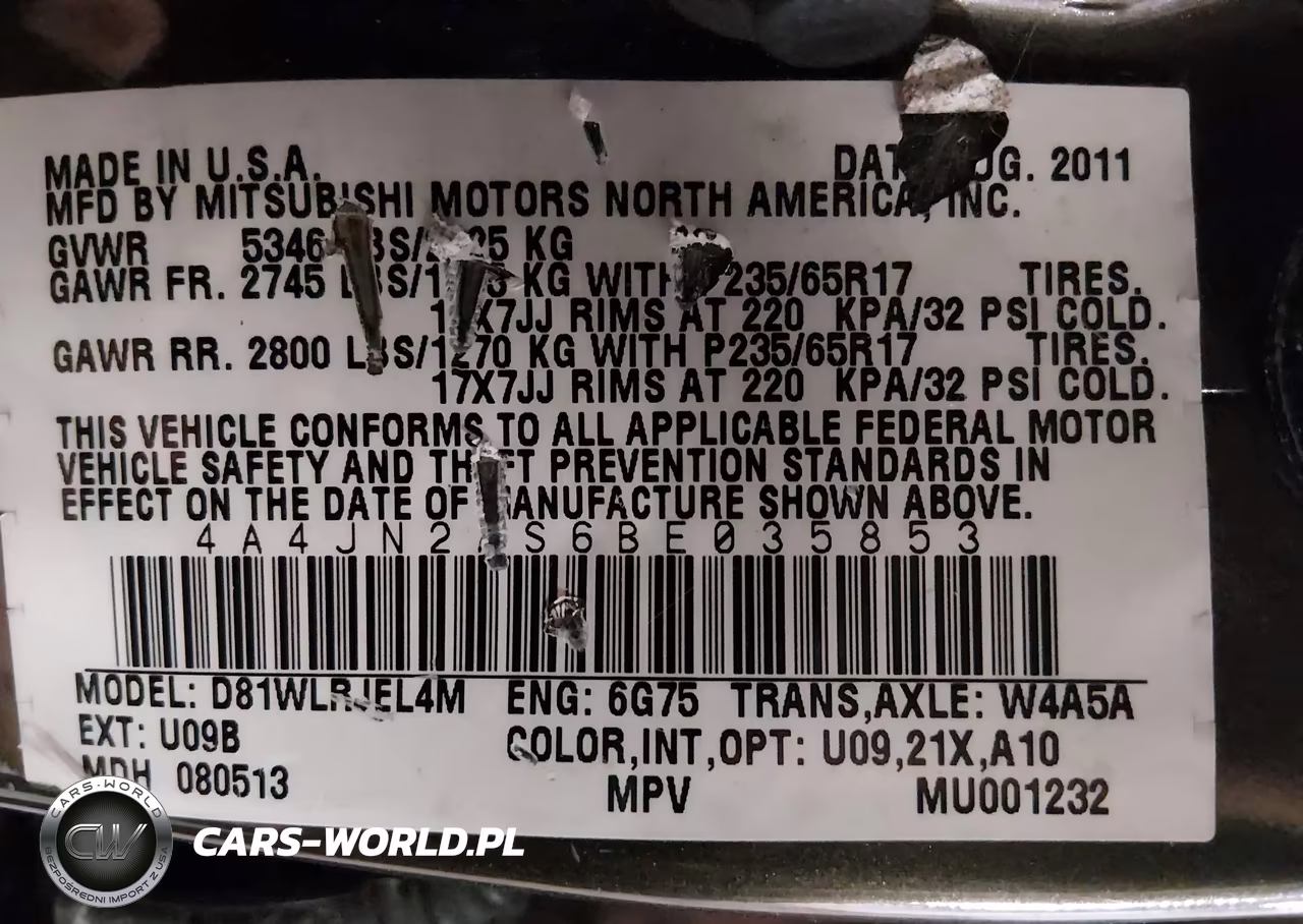 2011 Mitsubishi Endeavor VIN:4A4JN2AS6BE035853 - 9