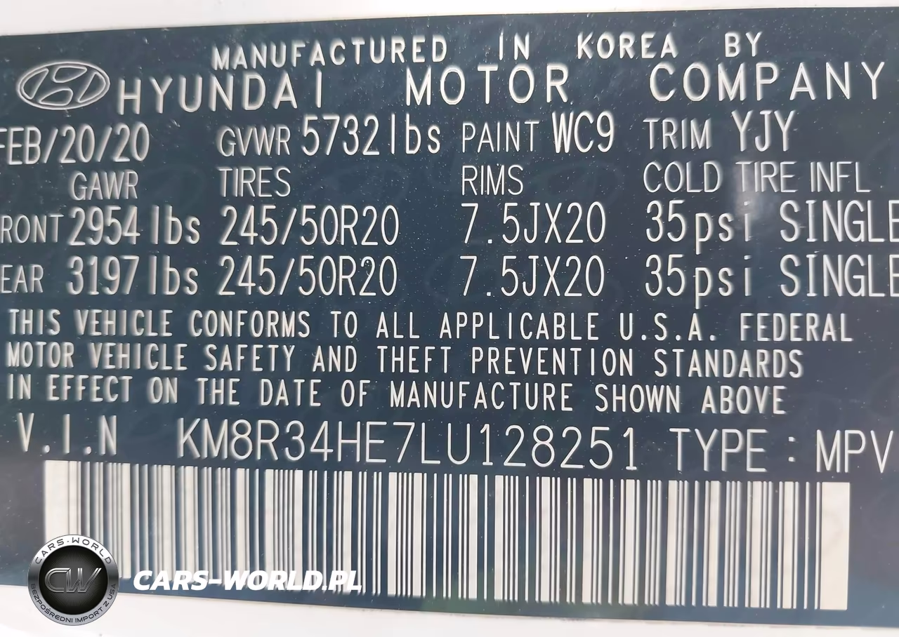 2020 Hyundai Palisade Sel VIN:KM8R34HE7LU128251 - 9