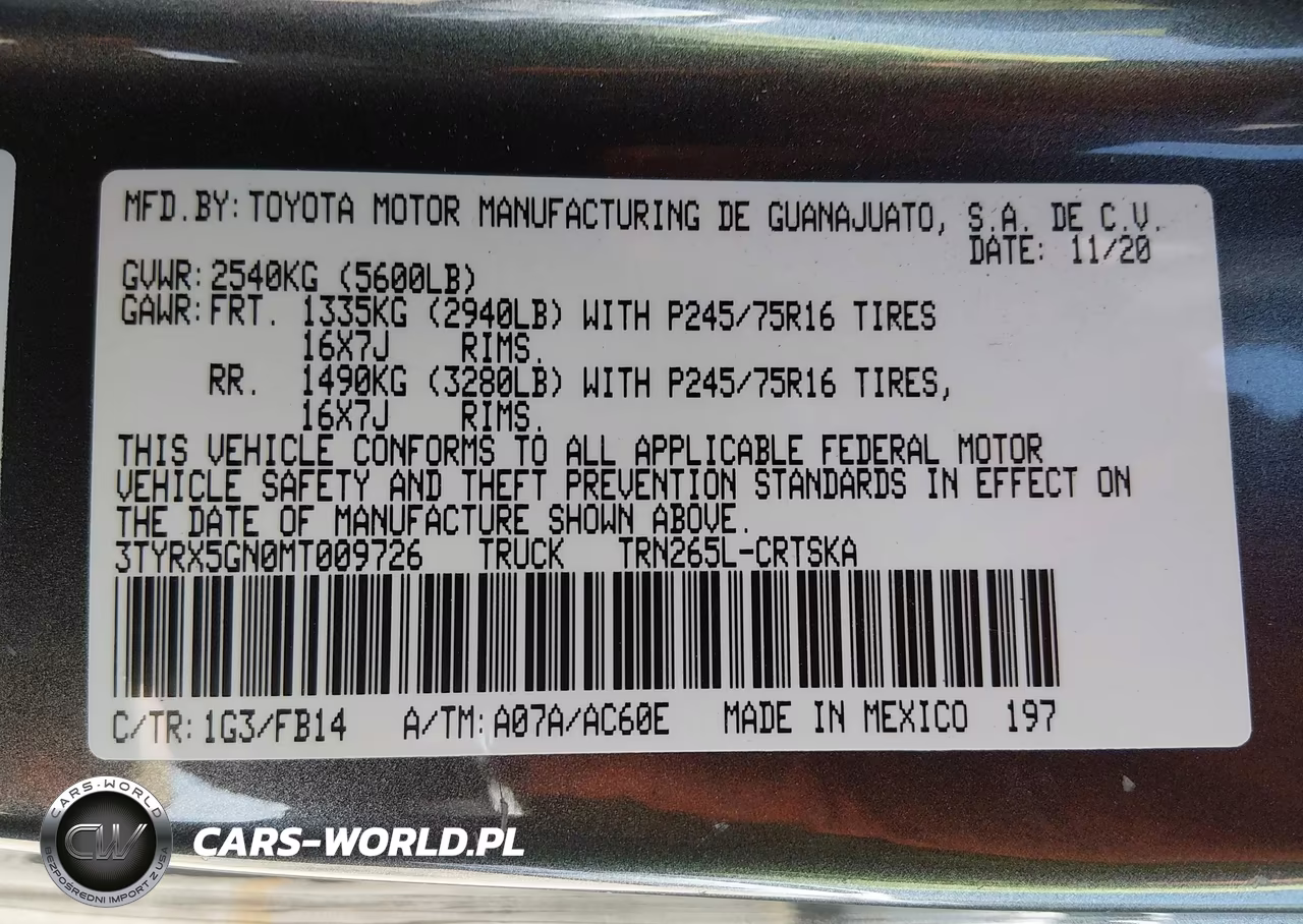 2021 Toyota Tacoma Sr VIN:3TYRX5GN0MT009726 - 9