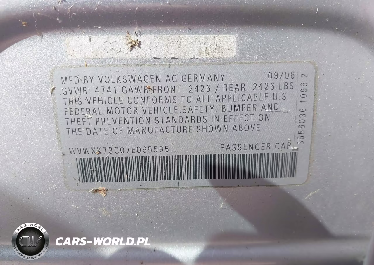 2007 Volkswagen Passat Value Edition (A6) (Discontinued) VIN:WVWXK73C07E065595 - 9