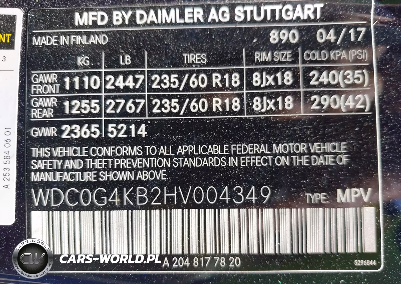 2017 Mercedes-Benz Glc 300 4Matic VIN:WDC0G4KB2HV004349 - 9