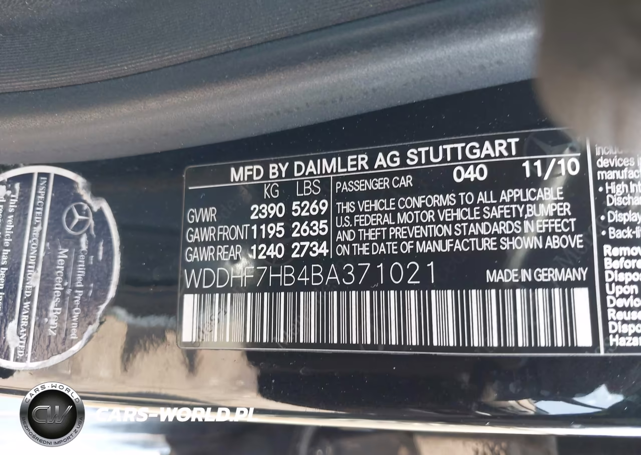 2011 Mercedes-Benz E 63 Amg VIN:WDDHF7HB4BA371021 - 9