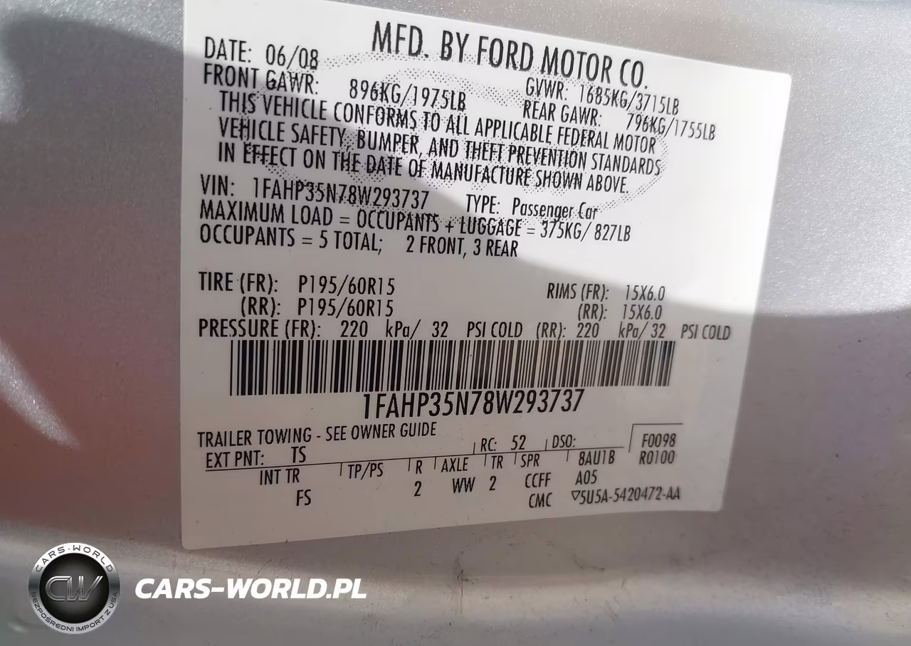 2008 Ford Focus Se-Ses VIN:1FAHP35N78W293737 - 9