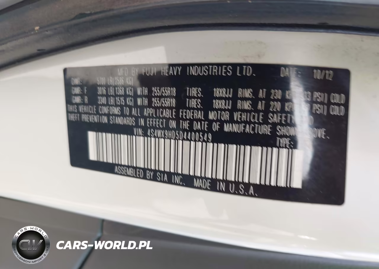 2013 Subaru Tribeca 3.6R Limited VIN:4S4WX9HD5D4400549 - 9