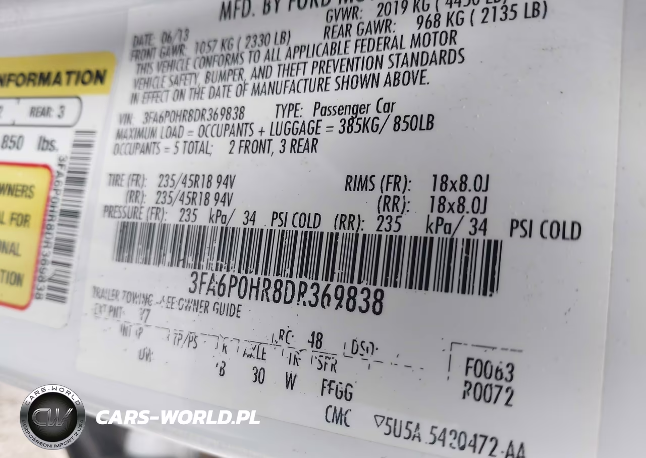 2013 Ford Fusion Se VIN:3FA6P0HR8DR369838 - 9