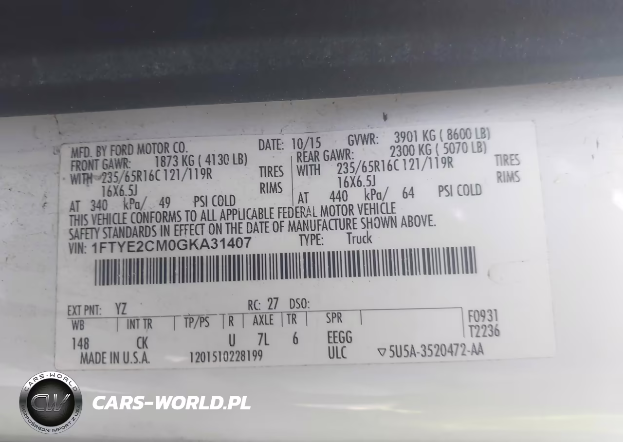 2016 Ford Transit-150 VIN:1FTYE2CM0GKA31407 - 9