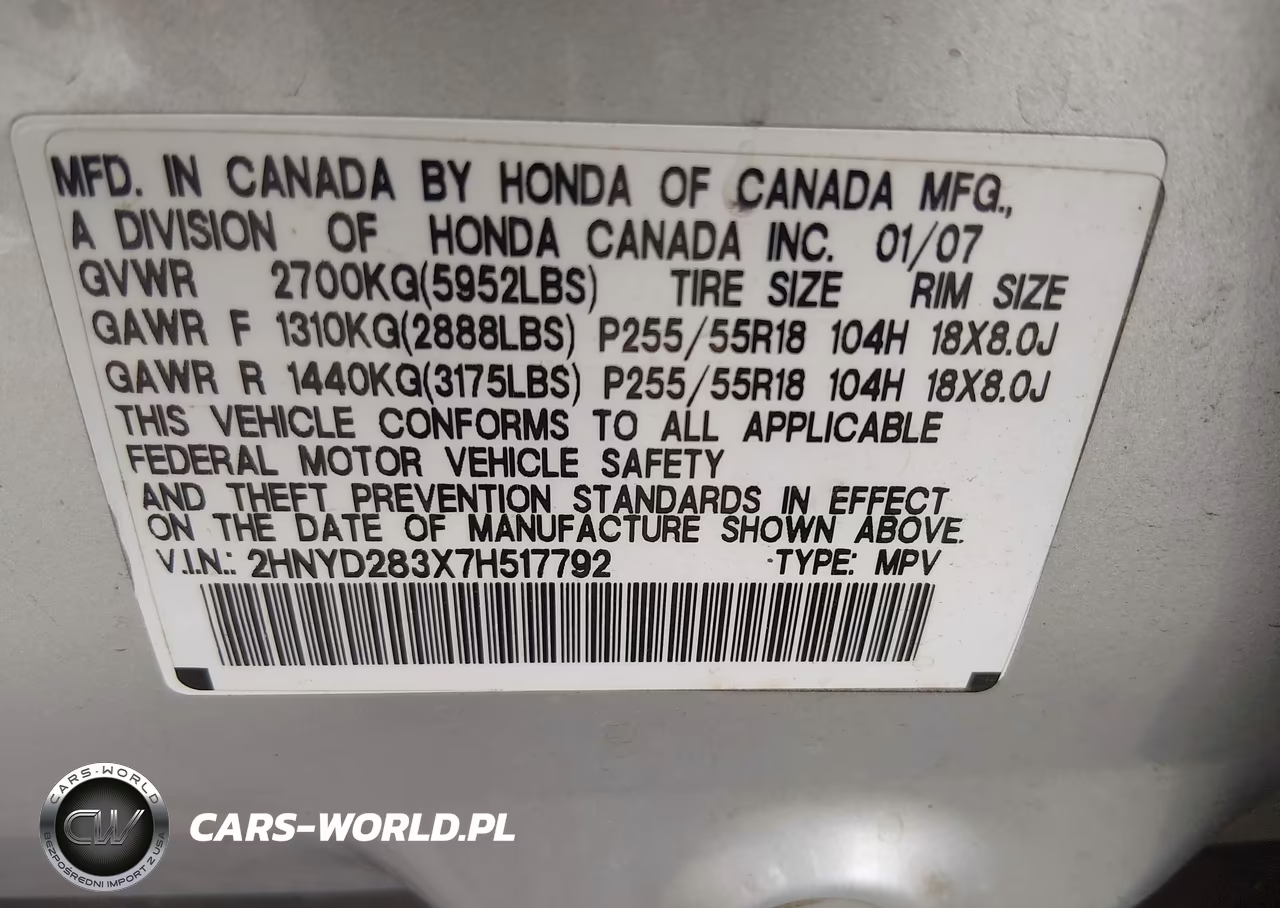 2007 Acura Mdx Technology Package VIN:2HNYD283X7H517792 - 9