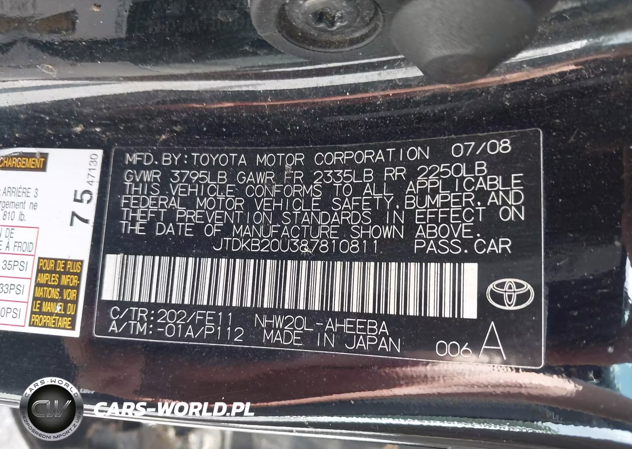 2008 Toyota Prius VIN:JTDKB20U387810811 - 9