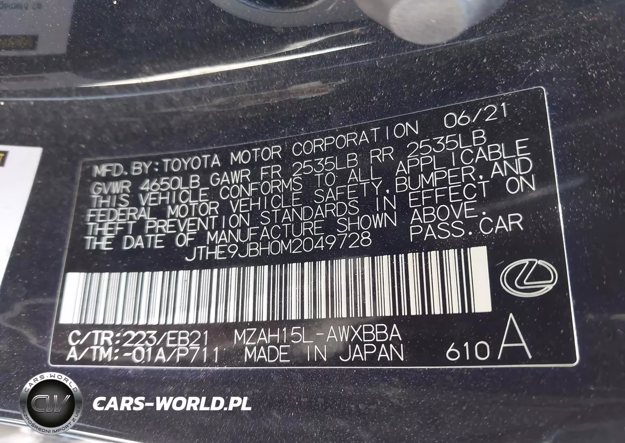 2021 Lexus Ux 250H F Sport VIN:JTHE9JBH0M2049728 - 9