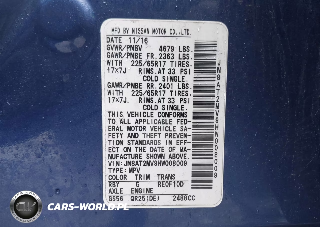 2017 Nissan Rogue S VIN:JN8AT2MV9HW008009 - 9