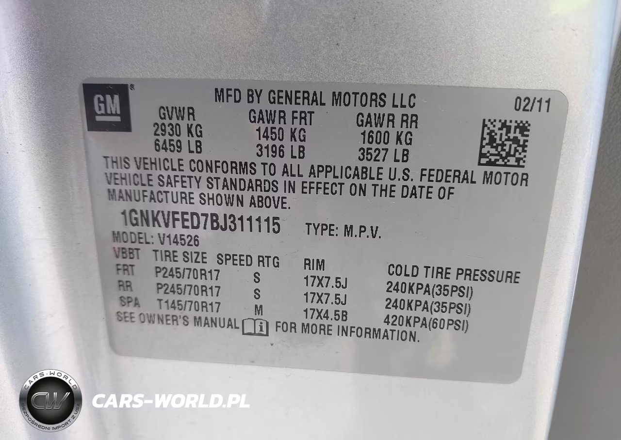 2011 Chevrolet Traverse Ls VIN:1GNKVFED7BJ311115 - 9