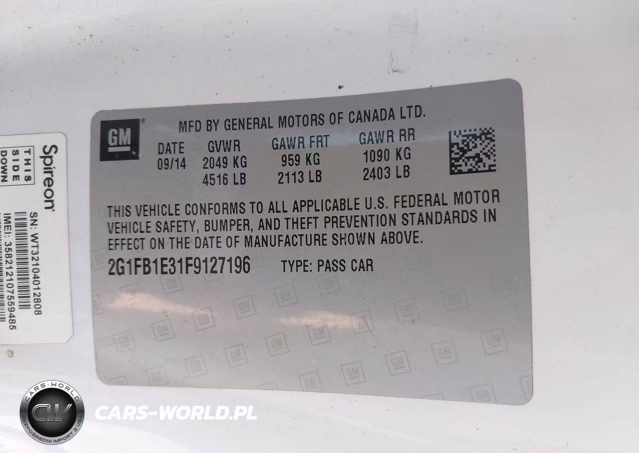 2015 Chevrolet Camaro 2Ls VIN:2G1FB1E31F9127196 - 9
