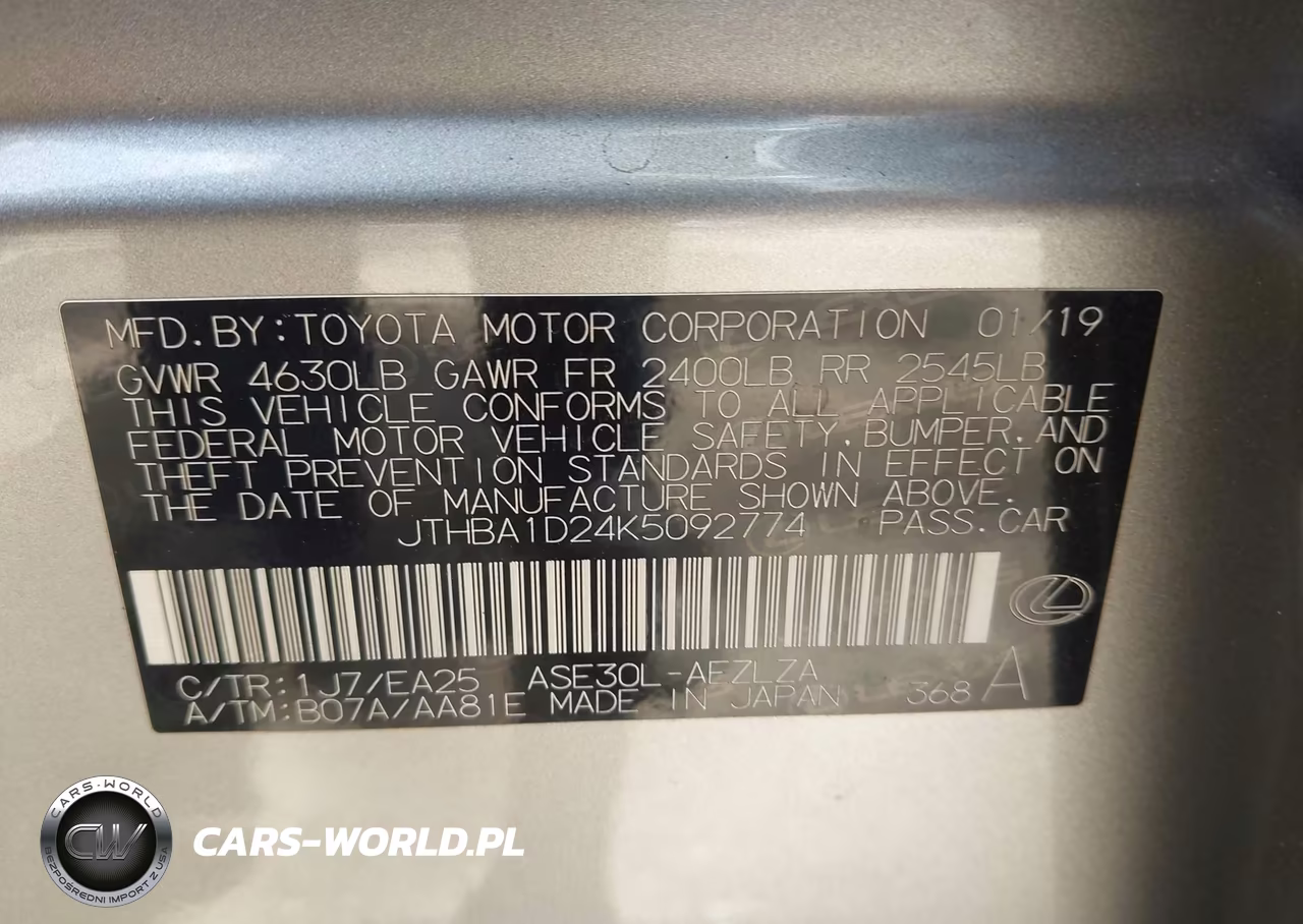 2019 Lexus Is 300 VIN:JTHBA1D24K5092774 - 9