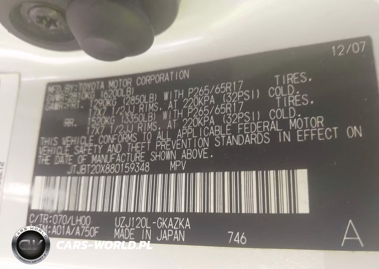 2008 Lexus Gx 470 VIN:JTJBT20X880159348 - 9