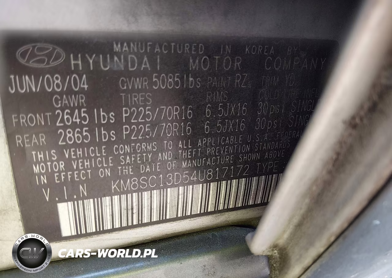 2004 Hyundai Santa Fe Gls VIN:KM8SC13D54U817172 - 9
