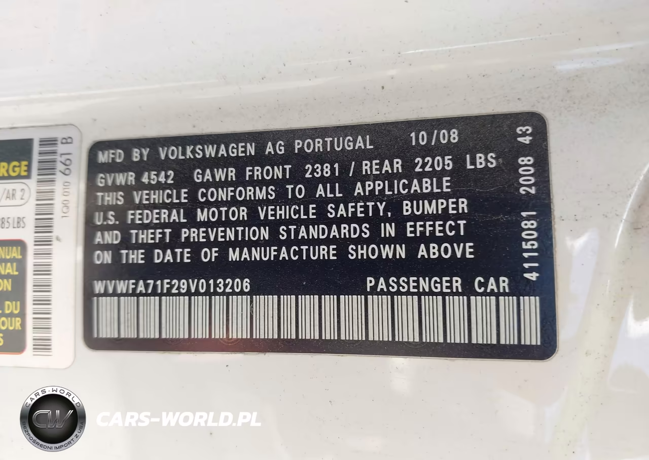 2009 Volkswagen Eos Lux VIN:WVWFA71F29V013206 - 9