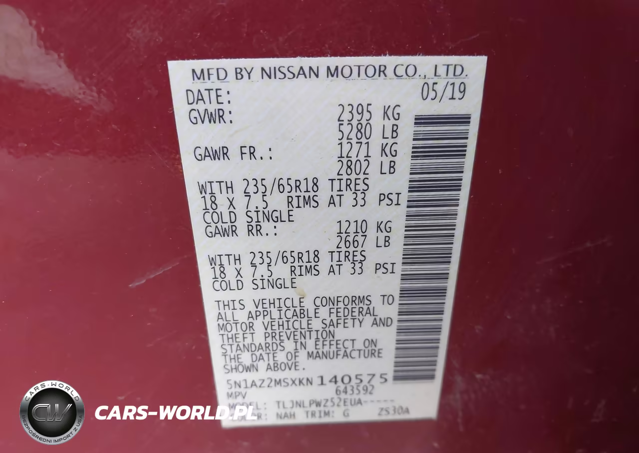 2019 Nissan Murano S VIN:5N1AZ2MSXKN140575 - 9