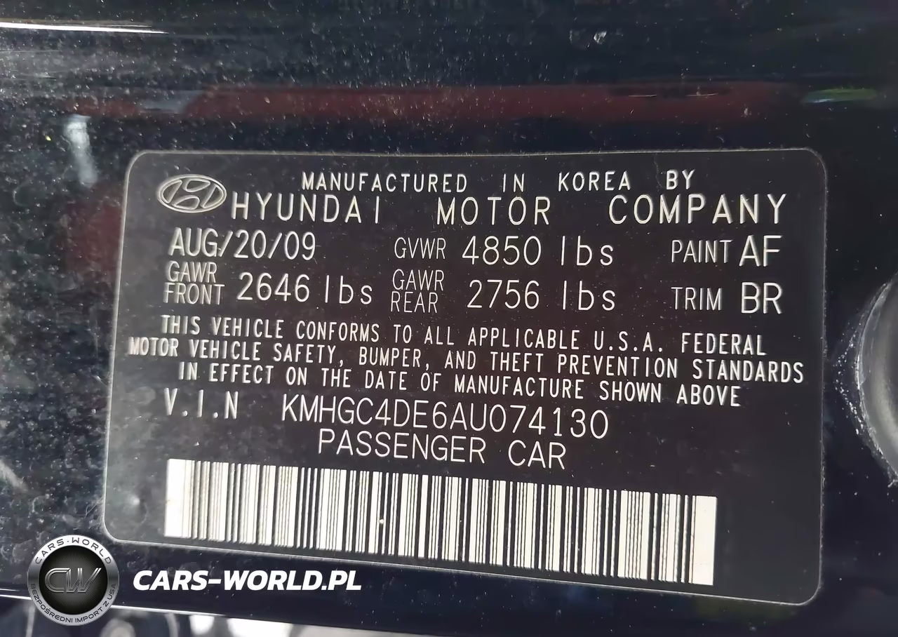 2010 Hyundai Genesis 3.8 VIN:KMHGC4DE6AU074130 - 9