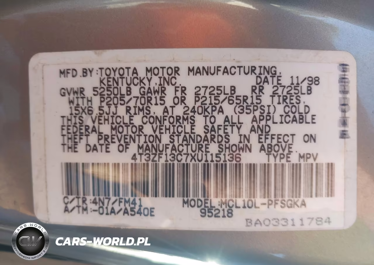 1999 Toyota Sienna Xle VIN:4T3ZF13C7XU115136 - 9