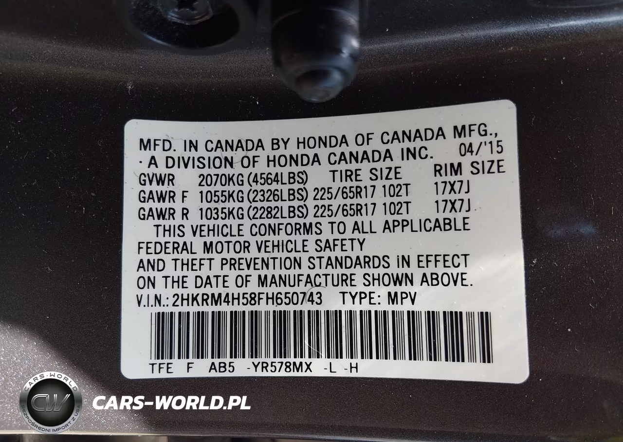 2015 Honda Cr-V Ex VIN:2HKRM4H58FH650743 - 9