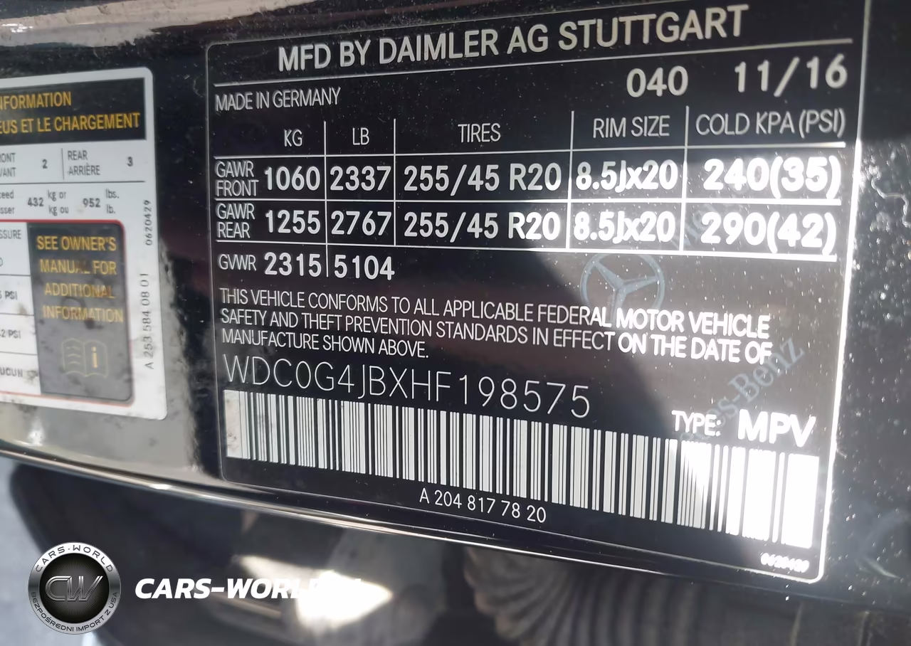 2017 Mercedes-Benz Glc 300 VIN:WDC0G4JBXHF198575 - 9