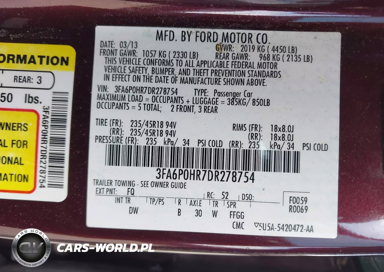 2013 Ford Fusion Se VIN:3FA6P0HR7DR278754 - 9