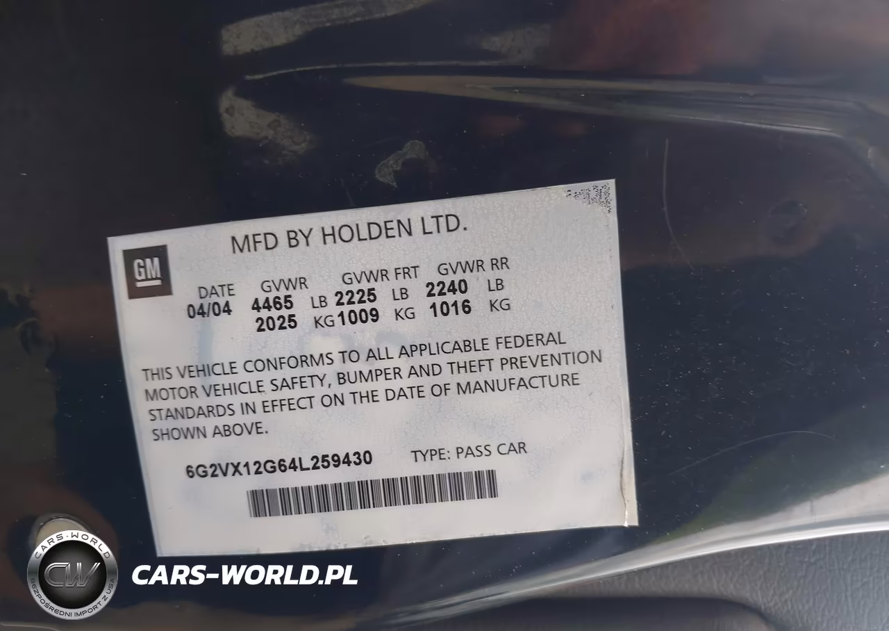 2004 Pontiac Gto VIN:6G2VX12G64L259430 - 9