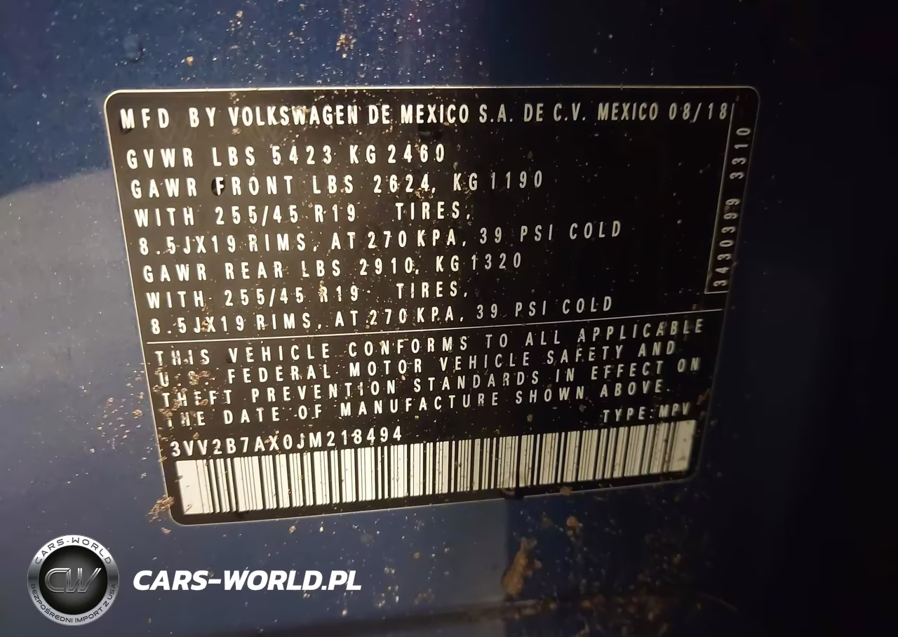 2018 Volkswagen Tiguan 2.0T Se-2.0T Sel VIN:3VV2B7AX0JM218494 - 9